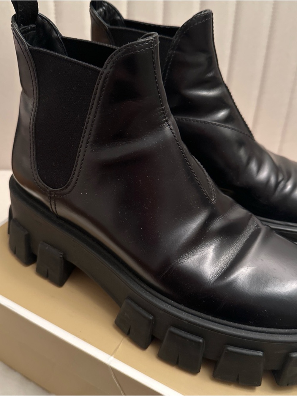 Prada monolith chelsea boots size 39
